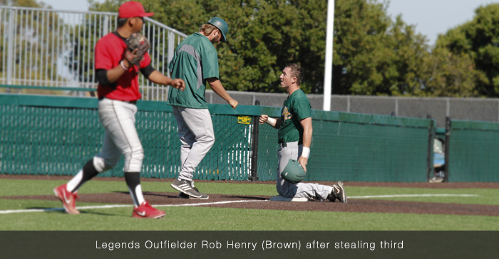 Rob Henry after stealing third