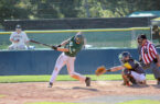 Legends baseball player crushes ball into the outfield