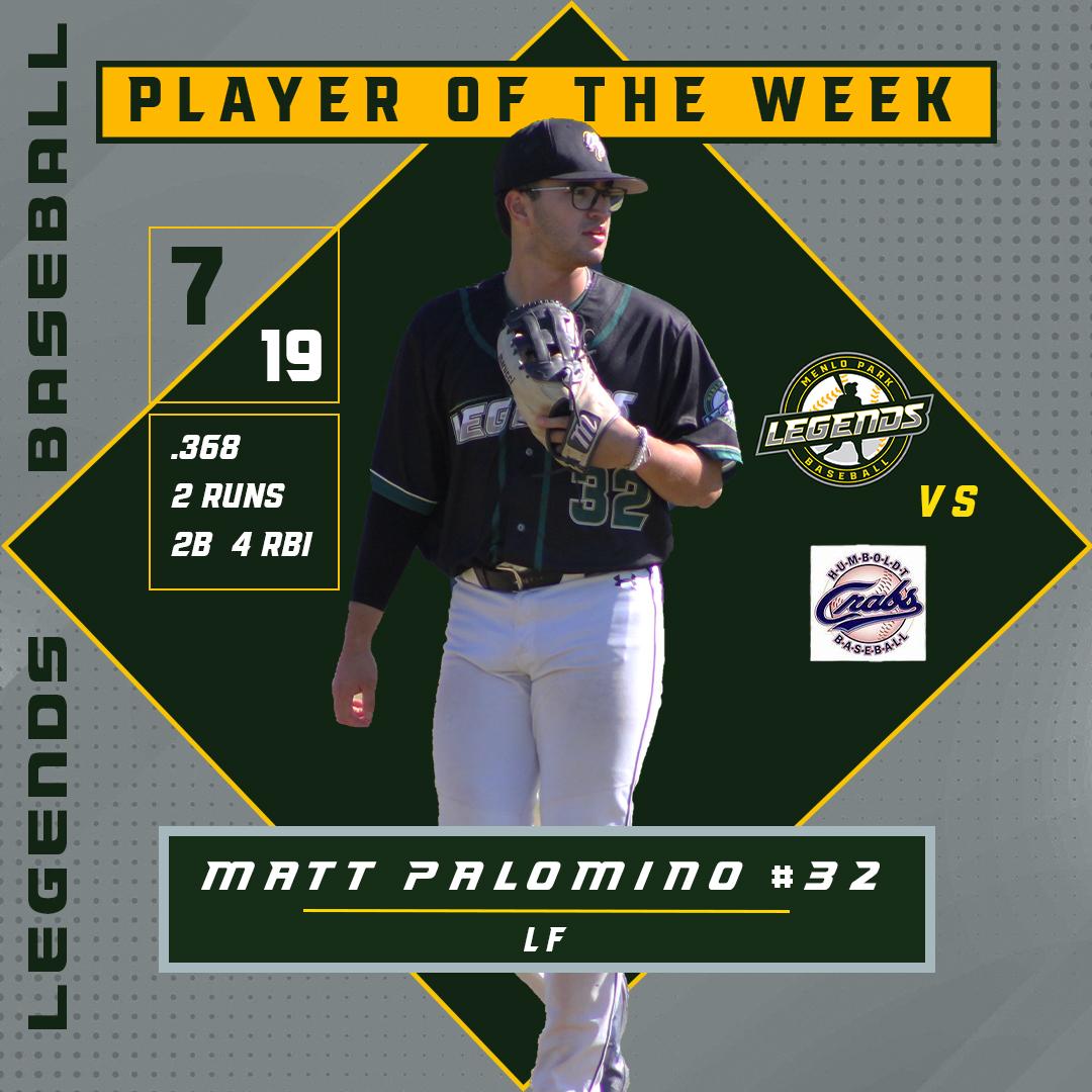 Player of the Week Legends Baseball Matt Palomino