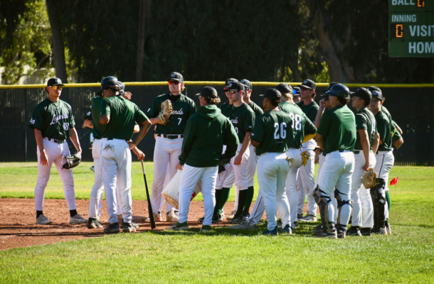 The Menlo Park Legends stand together as they enter their final baseball week
